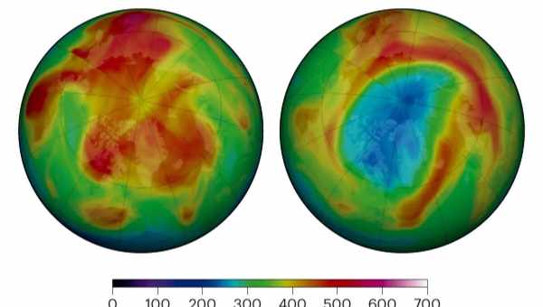 Редкий вид озоновой дыры образовался над Арктикой